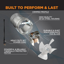 Load image into Gallery viewer, INDUCTOR® 4" CORDED AXIAL IN-LINE BOOSTER DUCT FAN | DB204C