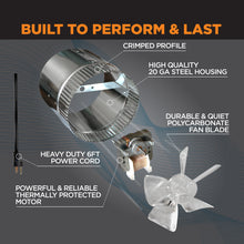 Load image into Gallery viewer, INDUCTOR® 5" CORDED AXIAL IN-LINE BOOSTER DUCT FAN | DB205C