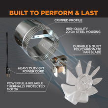 Load image into Gallery viewer, INDUCTOR® 6" CORDED AXIAL IN-LINE BOOSTER DUCT FAN | DB206C