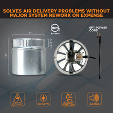 Load image into Gallery viewer, INDUCTOR® 6" CORDED AXIAL IN-LINE BOOSTER DUCT FAN | DB206C