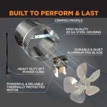 Load image into Gallery viewer, INDUCTOR® 10" CORDED AXIAL IN-LINE BOOSTER DUCT FAN | DB210C