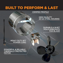 Load image into Gallery viewer, INDUCTOR® 12" CORDED AXIAL IN-LINE BOOSTER DUCT FAN | DB212C