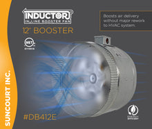 Load image into Gallery viewer, INDUCTOR® 12&quot; 4-POLE AXIAL IN-LINE BOOSTER DUCT FAN | DB412E