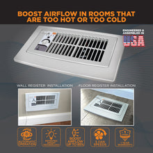 Load image into Gallery viewer, FLUSH FIT™ SMART REGISTER BOOSTER™ WITH ADAPTOR PLATE | HC500-WPL (WHITE)