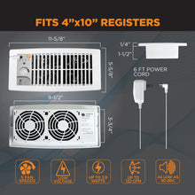 Load image into Gallery viewer, FLUSH FIT™ SMART REGISTER BOOSTER™ FAN | HC500-W (WHITE)