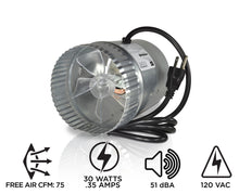 Load image into Gallery viewer, INDUCTOR® 5&quot; CORDED AXIAL IN-LINE BOOSTER DUCT FAN | DB205C
