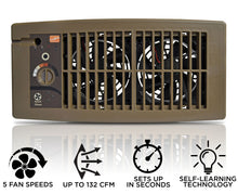 Load image into Gallery viewer, FLUSH FIT™ SMART REGISTER BOOSTER™ FAN | HC500-B (BROWN)