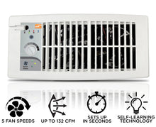 Load image into Gallery viewer, FLUSH FIT™ SMART REGISTER BOOSTER™ FAN | HC500-W (WHITE)