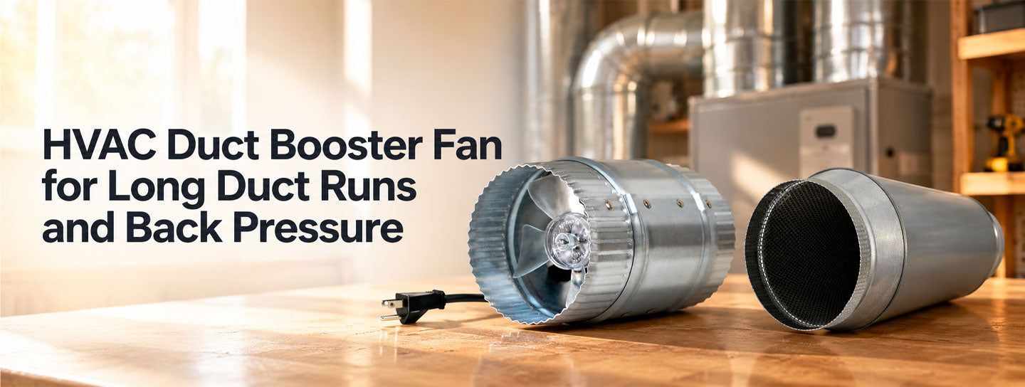 HVAC Duct Booster Fan for Long Duct Runs and Back Pressure