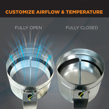 Load image into Gallery viewer, 120V HVAC MOTORIZED DAMPER - NORMALLY CLOSED - POWER CLOSED, SPRING RETURN