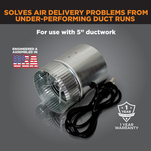 INDUCTOR® 5" CORDED AXIAL IN-LINE BOOSTER DUCT FAN | DB205C