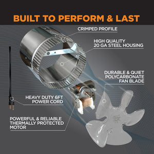 INDUCTOR® 8" CORDED AXIAL IN-LINE BOOSTER DUCT FAN | DB208C