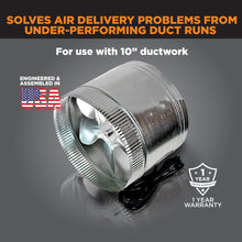 Load image into Gallery viewer, INDUCTOR® 10&quot; CORDED AXIAL IN-LINE BOOSTER DUCT FAN | DB210C