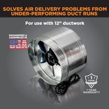 Load image into Gallery viewer, INDUCTOR® 12&quot; CORDED AXIAL IN-LINE BOOSTER DUCT FAN | DB212C
