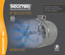 Load image into Gallery viewer, INDUCTOR® 8&quot; 2-SPEED AXIAL IN-LINE BOOSTER DUCT FAN | DB308E