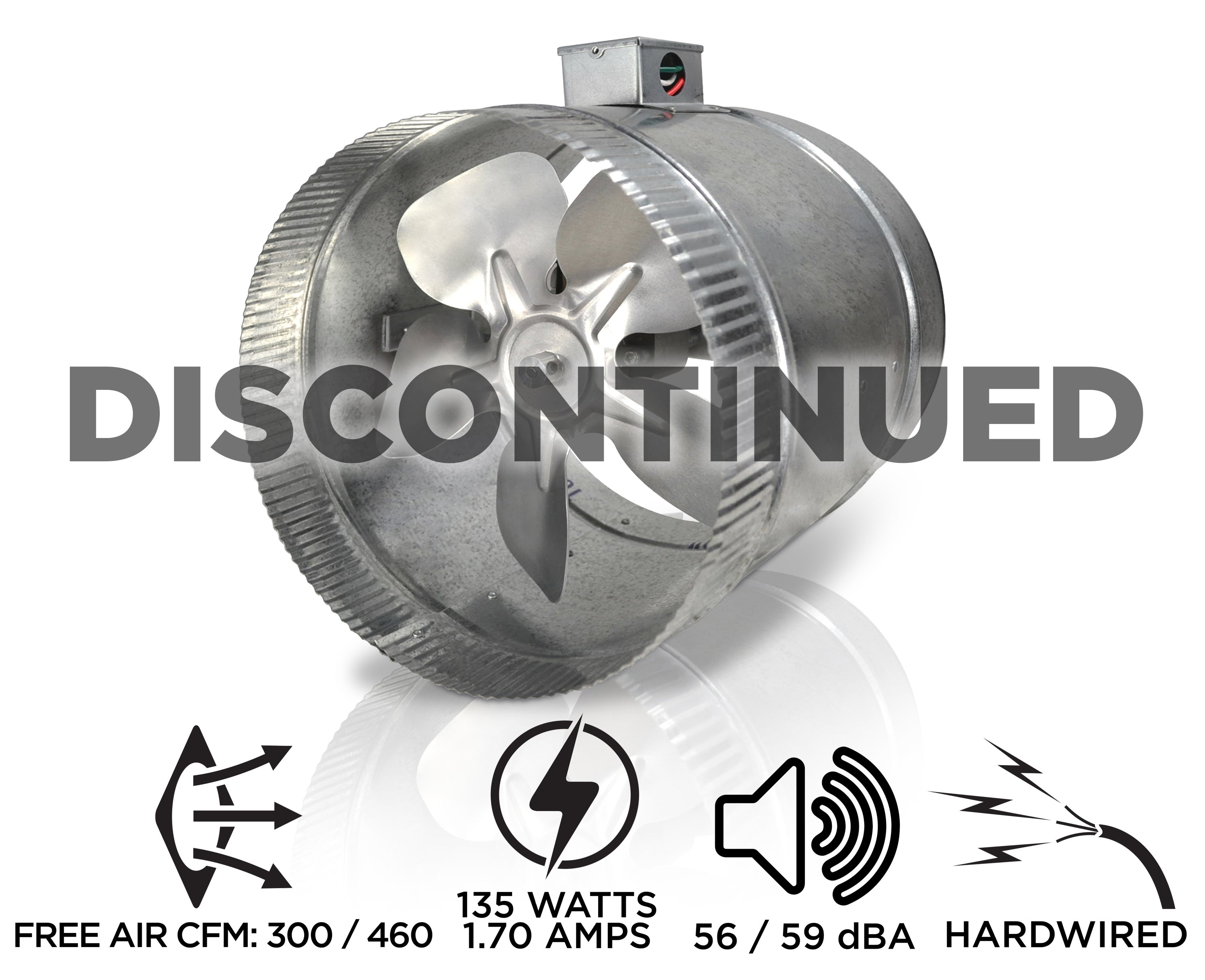 Automatic Booster Duct Fan, Inline Fan with Pressure Switch, 4-Inch