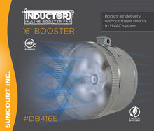 Load image into Gallery viewer, INDUCTOR® 16&quot; 4-POLE AXIAL IN-LINE BOOSTER DUCT FAN |  DB416E