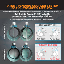 Load image into Gallery viewer, HVAC MOTORIZED DAMPER - NORMALLY OPEN - POWER CLOSED, SPRING RETURN