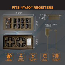 Load image into Gallery viewer, FLUSH FIT™ SMART REGISTER BOOSTER™ FAN | HC500-B (BROWN)