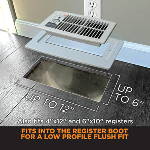 FLUSH FIT™ SMART REGISTER BOOSTER™ WITH ADAPTOR PLATE | HC500-WPL (WHITE)