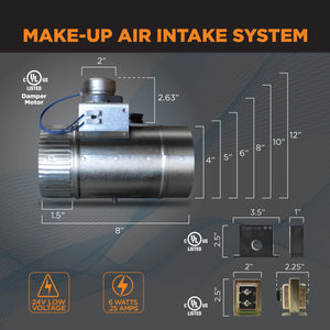 MAKE-UP AIR INTAKE KIT - NORMALLY CLOSED - POWER OPEN - SPRING RETURN