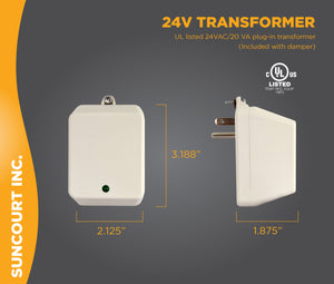 ZONEMASTER™ FULLY ADJUSTABLE MOTORIZED AIRFLOW CONTROL DAMPER / NORMALLY OPEN / POWER CLOSED