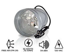 Load image into Gallery viewer, INDUCTOR® 8&quot; CORDED AXIAL IN-LINE BOOSTER DUCT FAN | DB208C