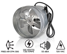 Load image into Gallery viewer, INDUCTOR® 10&quot; CORDED AXIAL IN-LINE BOOSTER DUCT FAN | DB210C