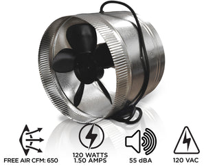 INDUCTOR® 12" CORDED AXIAL IN-LINE BOOSTER DUCT FAN | DB212C