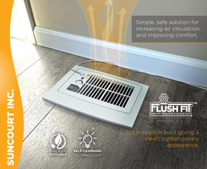 FLUSH FIT™ SMART REGISTER BOOSTER™ WITH ADAPTOR PLATE | HC500-WPL (WHITE)
