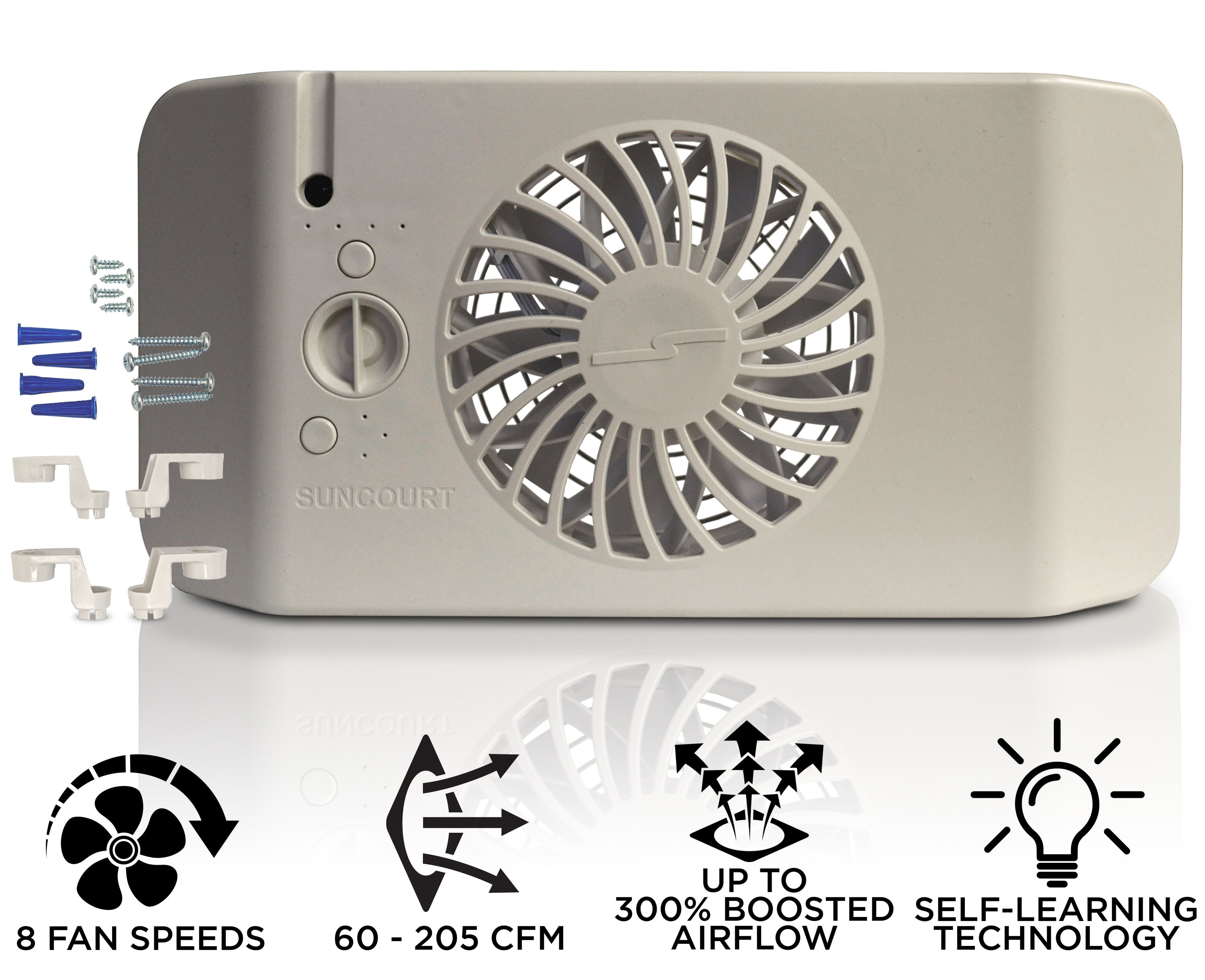 EQUALIZER® EZ8 SMART REGISTER BOOSTER FAN WITH WALL MOUNT KIT | HC600- –  Suncourt Inc.