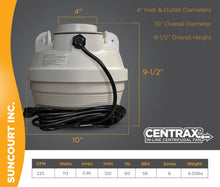 Load image into Gallery viewer, CENTRAX® 4&quot; IN-LINE CENTRIFUGAL FAN | TF104-CRD