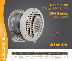 THRUWALL™ 2-SPEED ROOM TO ROOM TRANSFER FAN™ | TW108