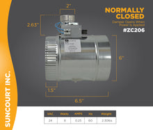 Load image into Gallery viewer, ZONEMASTER™ 6&quot; FULLY ADJUSTABLE MOTORIZED AIRFLOW CONTROL DAMPER / NORMALLY CLOSED | ZC206