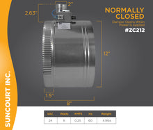 Load image into Gallery viewer, ZONEMASTER™ 12&quot; FULLY ADJUSTABLE MOTORIZWED AIRFLOW CONTROL DAMPER / NORMALLY CLOSED | ZC212