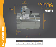 Load image into Gallery viewer, ZONEMASTER™ 6&quot; FULLY ADJUSTABLE MOTORIZED AIRFLOW CONTROL DAMPER / NORMALLY OPEN | ZO206